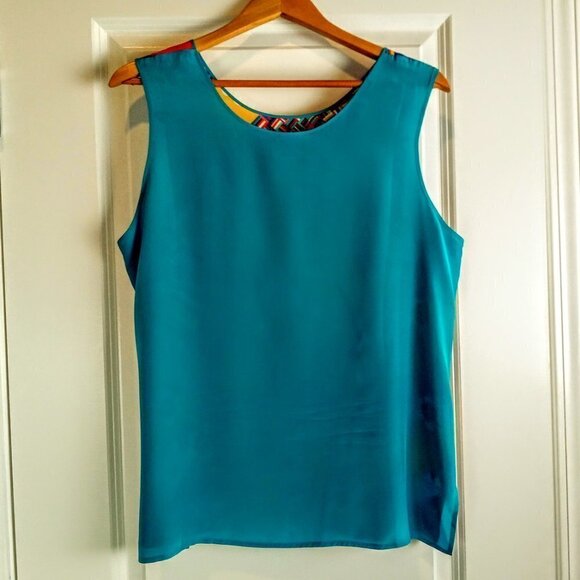 Koos Of Course! Multicolor Floral Silk Sleeveless Top - Picture 2 of 4